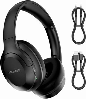 Over The Ear ANC Bluetooth Headphones, 60H Playtime Active Noise Cancelling Wireless/Wired Headphones with Microphone, Cheap Stereo Foldable Lightweight Headset for PC,TV, and Cell Phones noise cancelling headphones,ANC headphones,travel headphones,