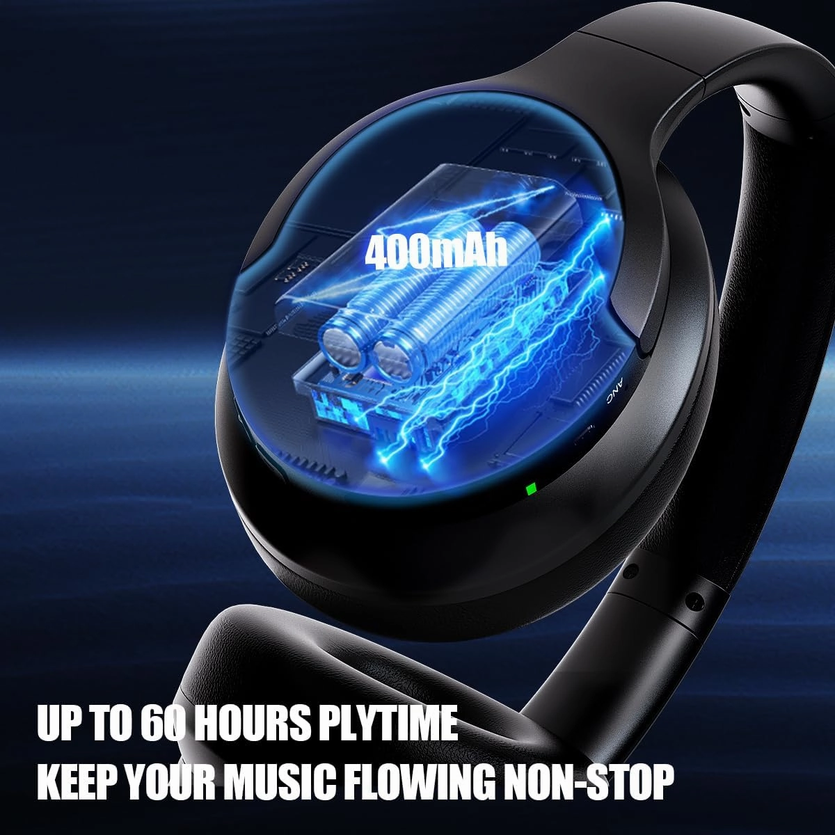 Over The Ear ANC Bluetooth Headphones, 60H Playtime Active Noise Cancelling Wireless/Wired Headphones with Microphone, Cheap Stereo Foldable Lightweight Headset for PC,TV, and Cell Phones