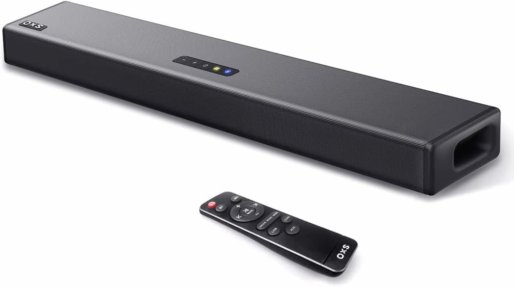 OXS S3 Sound Bars for TV, Home Theater Audio with Dynamic Bass, 3D Surround Sound System TV Sound Bar, TV Speakers, Bluetooth 5.0/Aux/Optical/Coaxial, 80-Watt, 3Eqs, Wall Mountable, Black soundbar,TV speaker bar,home theater soundbar,
