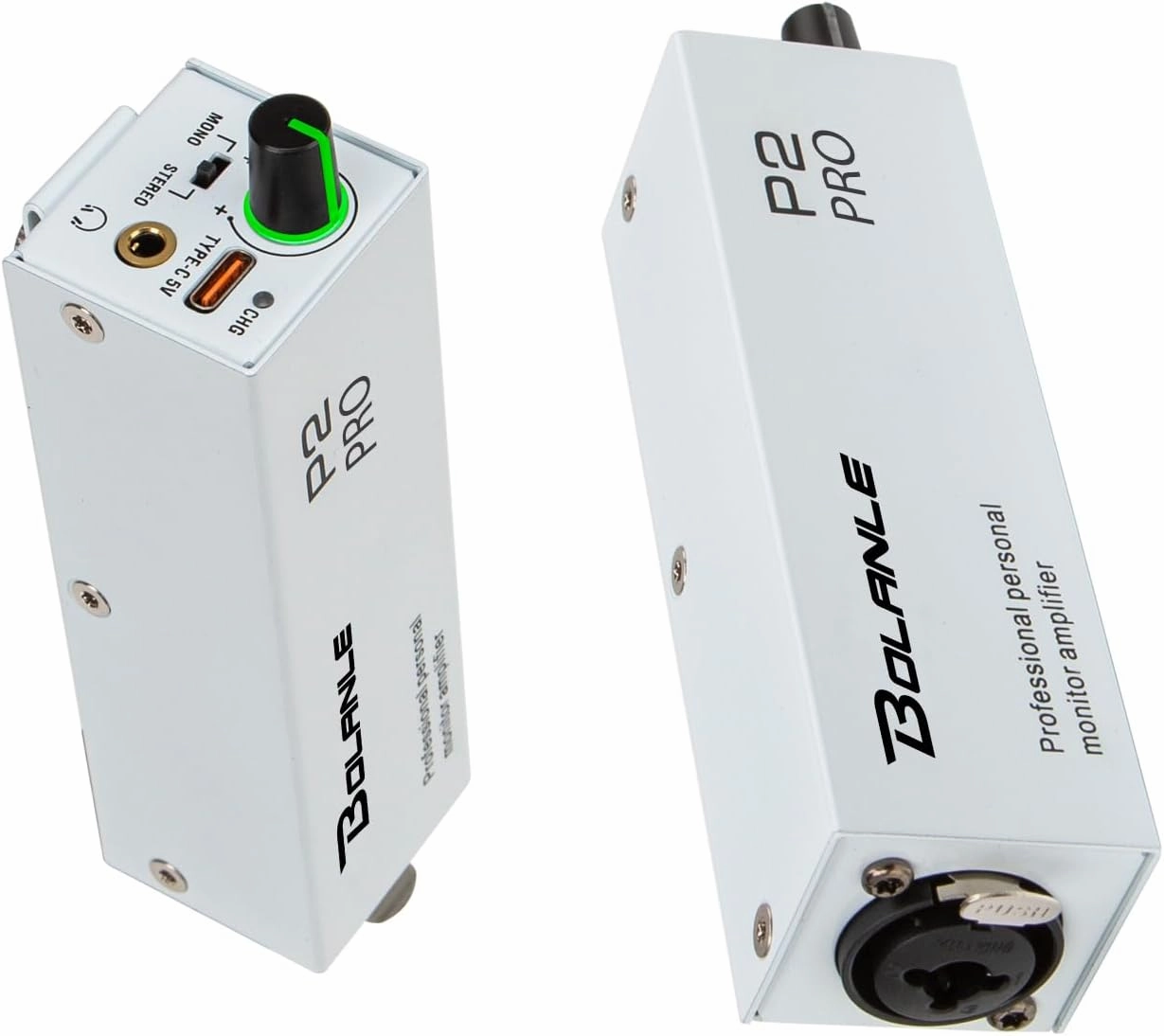 P2 USB C Portable in Ear Monitor Amplifier, Headphone Amp with XLR and TRS Input 3.5mm Output, Headphone Amplifier with Stereo/Mono Switch for Keyboardists, Drummers, Guitar (Single Channel-White) headphone amplifier,portable amp,desktop headphone amp,