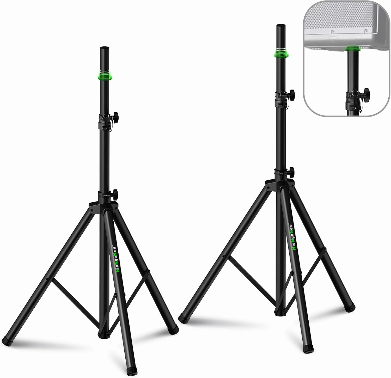 Pair of Speaker Tripod Stands Height Adjustable from 43.7'' to 70.8'' PA DJ Party Tripod Speaker Stand 35mm Compatible Insert speaker stands,monitor stands,floor speaker holders,