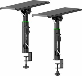 Pair of Studio Monitor Stands Desk Clamp Speaker Stands 0-12Tilt Height Adjustable with Cable Management studio monitors,nearfield speakers,mixing reference monitors,