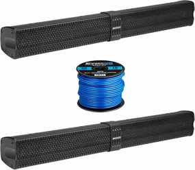 Pair (Qty 2) of Kicker KPB2 34" 300 Watt Peak Power Bluetooth Weatherproof Black Soundbar Speaker System w/Wireless Remote with Speaker Wire soundbar,TV speaker bar,home theater soundbar,