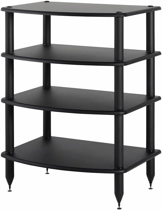 Pangea Audio Vulcan Four Shelf Audio Rack, Media Stand, and Components Cabinet 4 Shelf Black audio rack,hi-fi component stand,media shelf,
