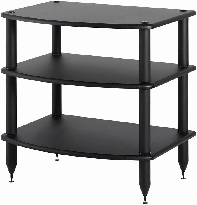 Pangea Audio Vulcan Three Shelf Audio Stereo Rack, Media Stand, and Components Cabinet 3 Shelf Black audio rack,hi-fi component stand,media shelf,
