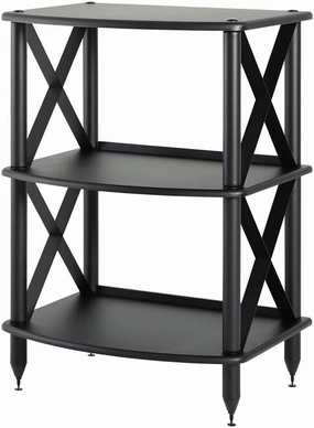 Pangea Audio Vulcan TT LP Record Player Turntable Stand Rack with Vinyl Storage Black audio rack,hi-fi component stand,media shelf,