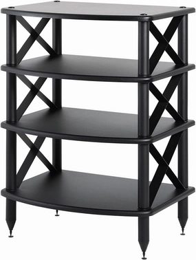 Pangea Audio Vulcan X Four Shelf Audio Rack Media Stand, and Components Cabinet Black audio rack,hi-fi component stand,media shelf,