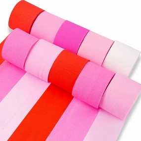 PartyWoo Crepe Paper Streamers 10 Rolls 820ft, Pack of Crepe Paper Streamers in Pink Shades Color, Crepe Paper for Birthday Decorations, Party Decorations, Wedding Decorations (1.8 in x 82 Ft/Roll) network streamer,wireless audio player,Wi-Fi music streame