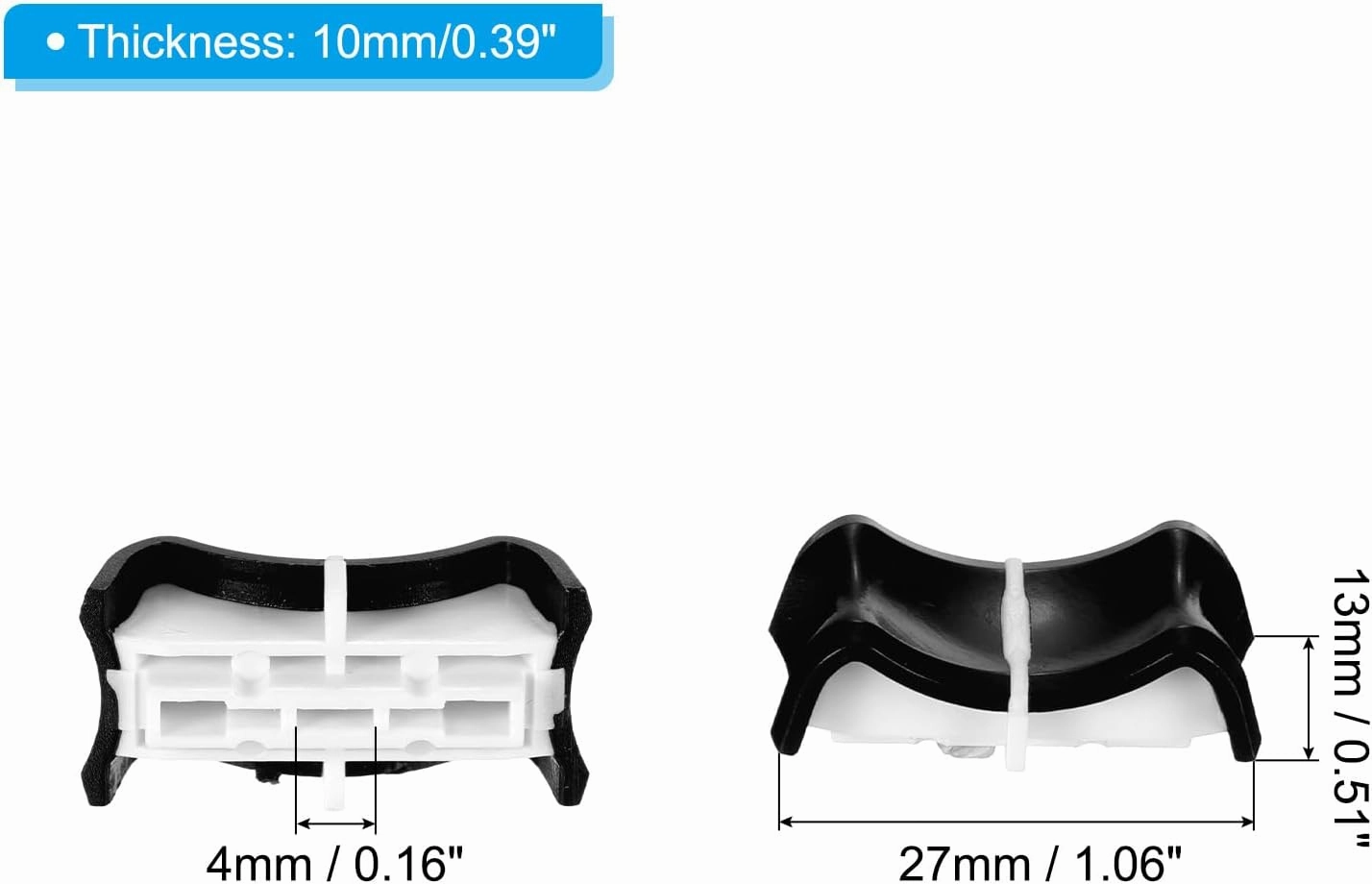 PATIKIL Console Mixer Slider Fader Knob Cap Touch Sensitive Slider Insert Shaft 27x13x10mm ABS Black for Potentiometer Pack of 5