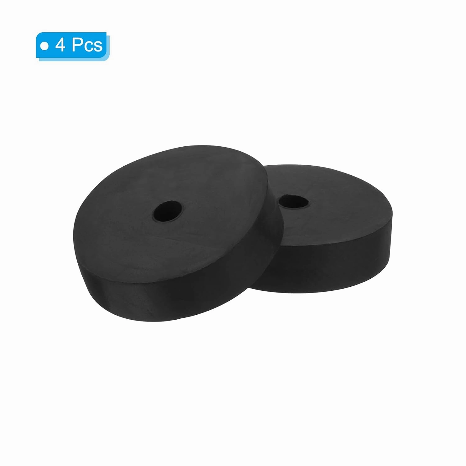 PATIKIL Vibration Isolation Washer 3" OD 0.5" ID 0.8" Thick, 4 Pack Rubber Round Anti Mechanical Damping Feet Pads, Black