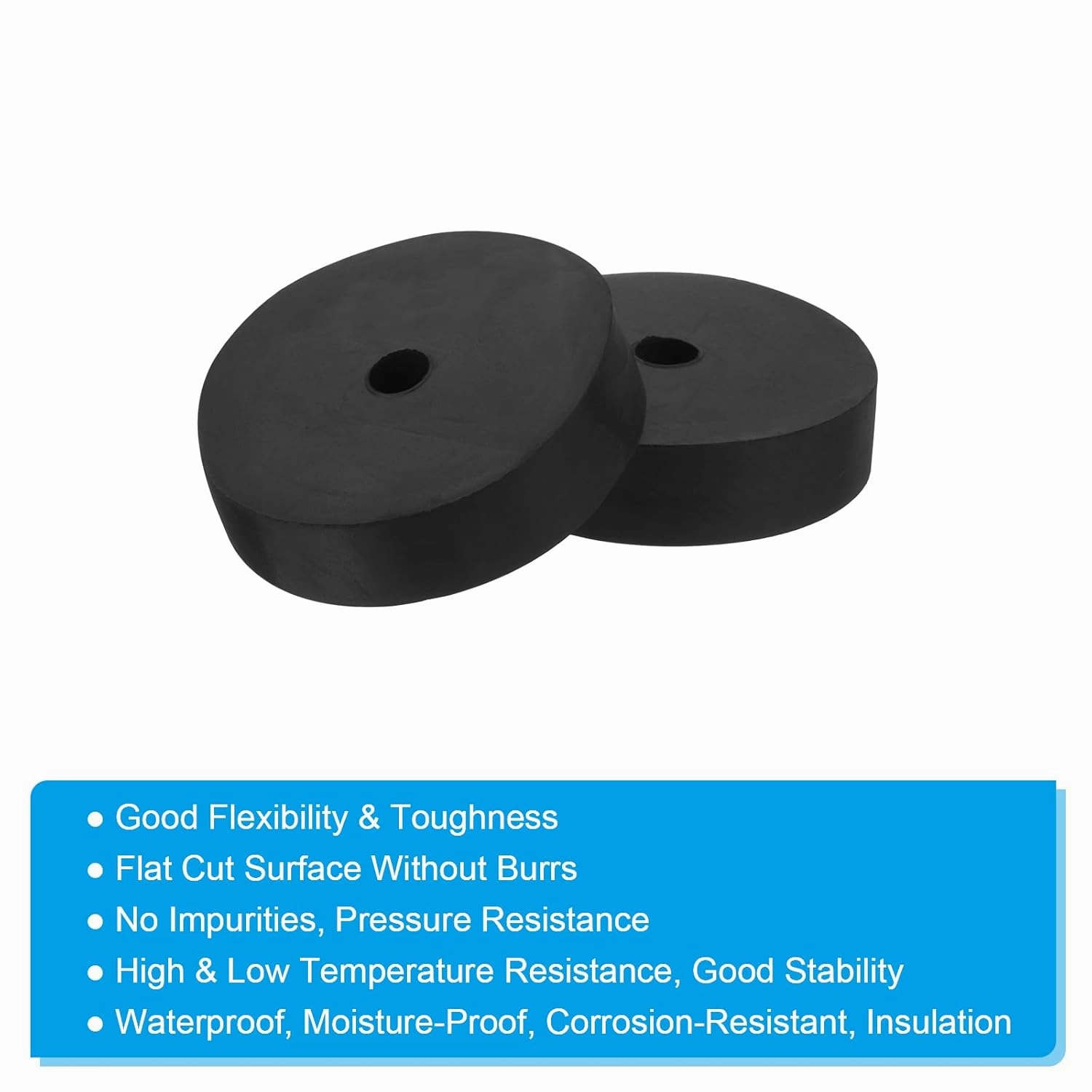 PATIKIL Vibration Isolation Washer 3" OD 0.5" ID 0.8" Thick, 4 Pack Rubber Round Anti Mechanical Damping Feet Pads, Black