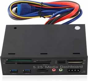 PC Front Panel Internal Card Reader USB Hub, USB 3.0, 5.25inch, Support CF Card, TF Card, M2 Card, MMC/MS, SIM/Smart Cards smart audio hub,voice control speaker,Alexa compatible audio,