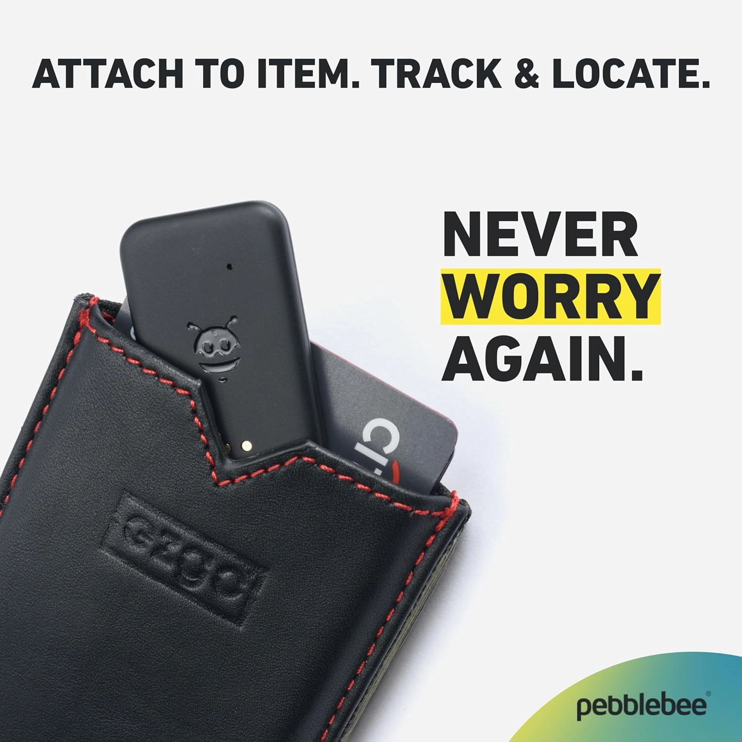 Pebblebee Universal Tag - Rechargeable Mini Item Tracker - Alternative to Air Tag & Android - 8-Month Battery Life - Works with Both Android & iOS Find My App - LED & Sound Alerts