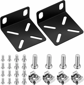 Pelopy Rack Mount Kit Compatible with 17.3 Inch Wide Switches, Adjustable Rack Ears Universal Mount Brackets Compatible with Netgear/Buffalo Tech/Dell/D-Link/Linksys/TRENDnet Products rackmount gear,audio rack equipment,studio rackmounts,