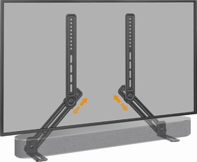 Perlegear Soundbar Mount with Adjustable Height, Sound bar Mount up to 15 lbs, Soundbar Mount Under TV or Above TV, Soundbar tv Mount Bracket with Detachable Long Extension Plates PGSM04B soundbar,TV speaker bar,home theater soundbar,