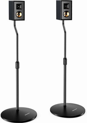 Perlegear Speaker Stand Pair, 28 to 38 Height Adjustable Surround Sound Speaker Stands for Small Bookshelf, Satellite Speakers, and Studio Monitors up to 5lbs, Tool-Free Floor Speaker Stand, PGSS11 speaker stands,monitor stands,floor speaker holders,