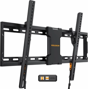 Perlegear UL-Listed Tilting TV Wall Mount for Most 37-82 inch TVs up to 132 lbs, Low Profile Tilt TV Mount Wall Bracket for Flat or Curved TVs, Fits 24/18/16 Studs, Max VESA 600x400mm, PGLT2 speaker wall mount,audio bracket,AV wall mounting,