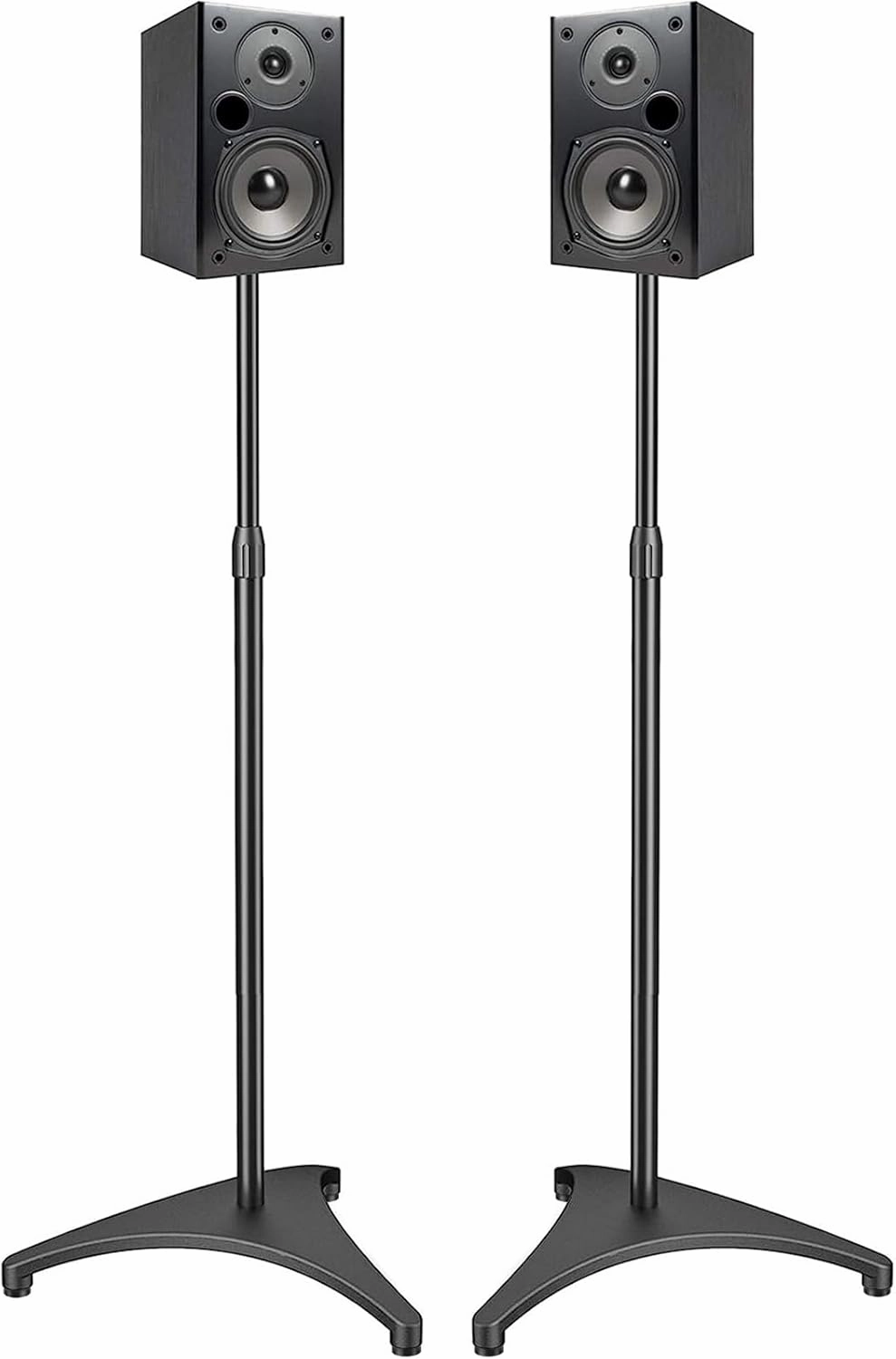 PERLESMITH Speaker Stand Adjustable - Extend 20" to 44" - Holds Satellite Speakers & Small Bookshelf Speakers up to 9 lbs, Floor Stands Compatible with Sony Bose Polk JBL Yamaha and Others - 1 Pair bookshelf speakers,compact stereo speakers,h