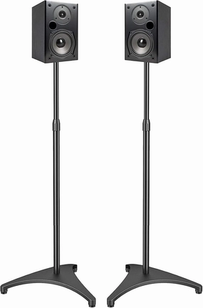 PERLESMITH Speaker Stand Adjustable - Extend 20" to 44" - Holds Satellite Speakers & Small Bookshelf Speakers up to 9 lbs, Floor Stands Compatible with Sony Bose Polk JBL Yamaha and Others - 1 Pair bookshelf speakers,compact stereo speakers,h