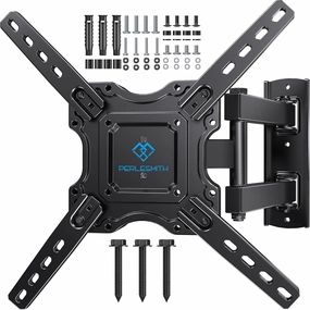 PERLESMITH UL Listed Full Motion TV Wall Mount for Most 26-60 inch Flat Curved OLED 4K TVs up to 77lbs, Wall Mount TV Bracket with Swivel & Extension Arm, Tilt, Leveling, Max VESA 400x400mm, PSMFK12 speaker wall mount,audio bracket,AV wall mounting,