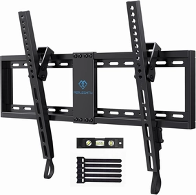 PERLESMITH UL Listed TV Mount for Most 37-82 inch TV, Universal Tilt TV Wall Mount Fits 16- 24 Wood Stud with Loading 132 lbs & Max VESA 600x400mm, Low Profile Flat Wall Mount Bracket PSLTK1 speaker wall mount,audio bracket,AV wall mounting,