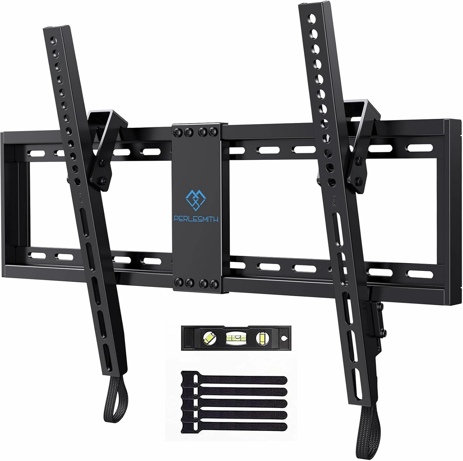 PERLESMITH UL Listed TV Mount for Most 37-82 inch TV, Universal Tilt TV Wall Mount Fits 16- 24 Wood Stud with Loading 132 lbs & Max VESA 600x400mm, Low Profile Flat Wall Mount Bracket PSLTK1 speaker wall mount,audio bracket,AV wall mounting,
