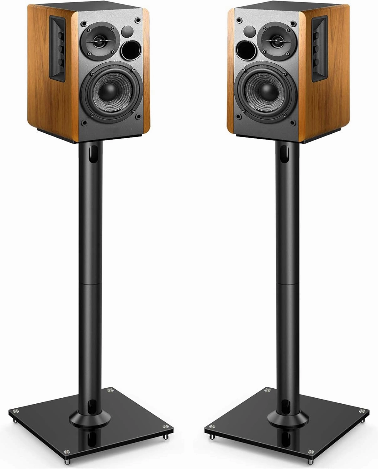 PERLESMITH Universal Floor Speaker Stands 26 Inch for Surround Sound, Klipsch, Sony, Edifier, Yamaha, Polk & Other Bookshelf Speakers Weight up to 22lbs - 1 Pair bookshelf speakers,compact stereo speakers,hi-fi shelf speakers,