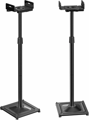PERLESMITH Universal Speaker Stands for Surround Sound -Height Adjustable Extend 33.3to 45.1, Floor Speaker Stand for Satellite & Studio & Bookshelf Speakers up to 11LBS,1 Pair Black, PSSS2 speaker stands,monitor stands,floor speaker holders,