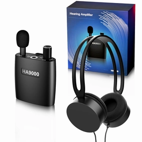 Personal Sound Amplifier PSAP the Latest Gen Model HA9000, Rechargeable Hearing Aid Device Hearing Amplifier with Headphones, Detachable Microphone, Type-C Charging for Seniors, Adults, Elderly headphone amplifier,portable amp,desktop headphone amp,