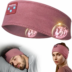 Perytong Sleep Headphones Bluetooth 5.4 Headband Headphones, Wireless Earphones Music Sleep Earbuds for Side Sleepers Sleeping Eye Mask for Women Men Workout Running Cool Unique Gifts over-ear headphones,closed back headphones,wireless studio cans,