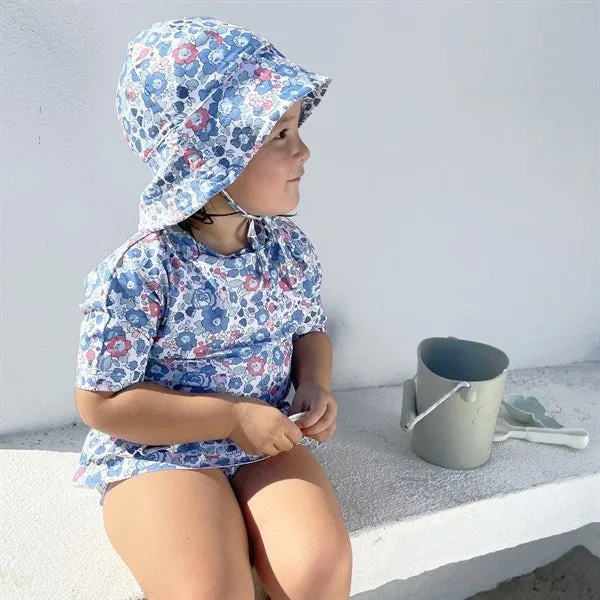 Petit Crabe Betsy B Luna Boatneck Swim Shirt Liberty fabric