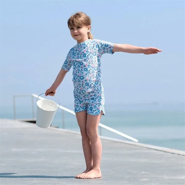 Petit Crabe Betsy B Luna Boatneck Swim Shirt Liberty fabric