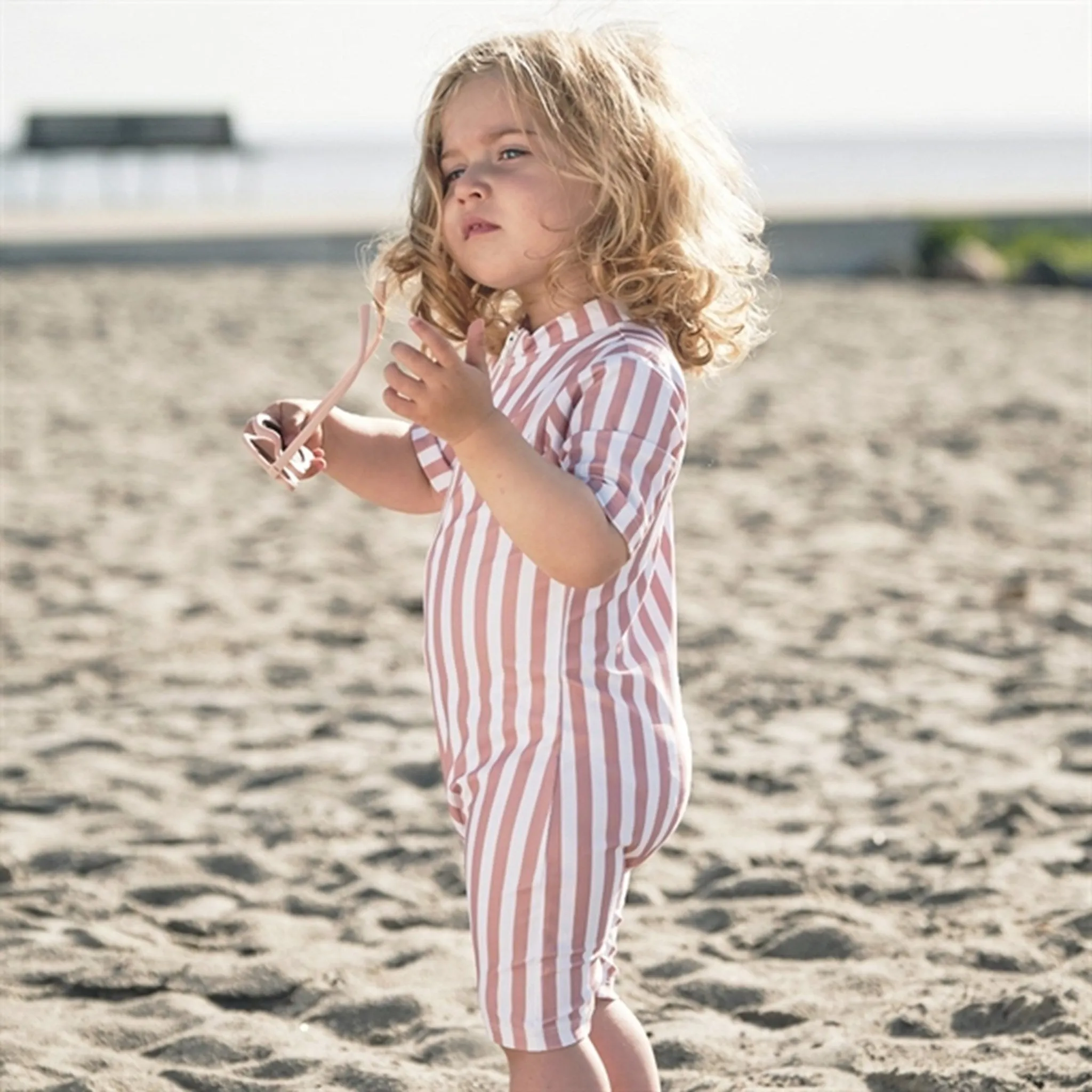Petit Crabe Candy Stripes Natsu Onesie with Zipper