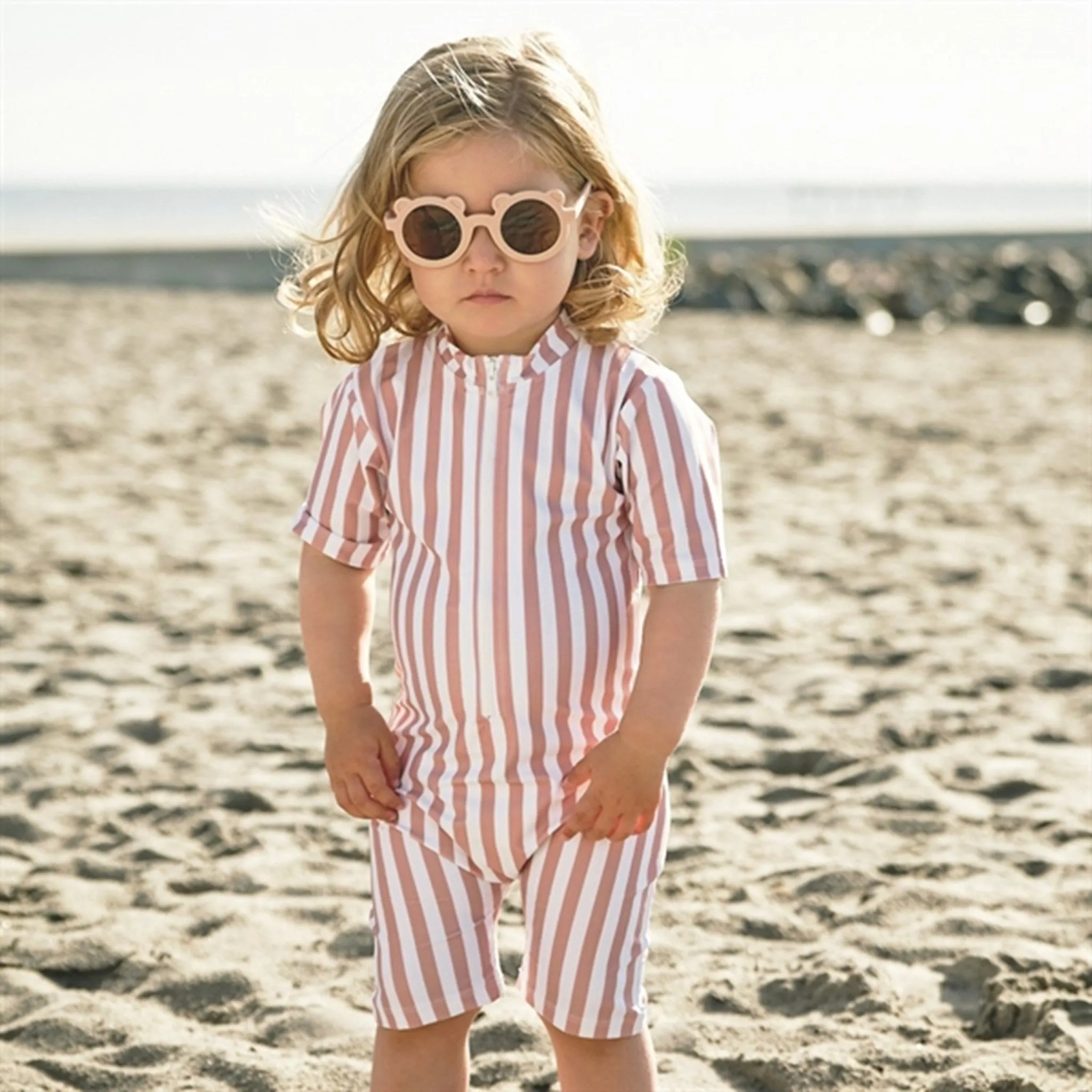 Petit Crabe Candy Stripes Natsu Onesie with Zipper