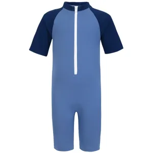 Petit Crabe Nordic/Blue Multi Color Sunsuit with Zipper
