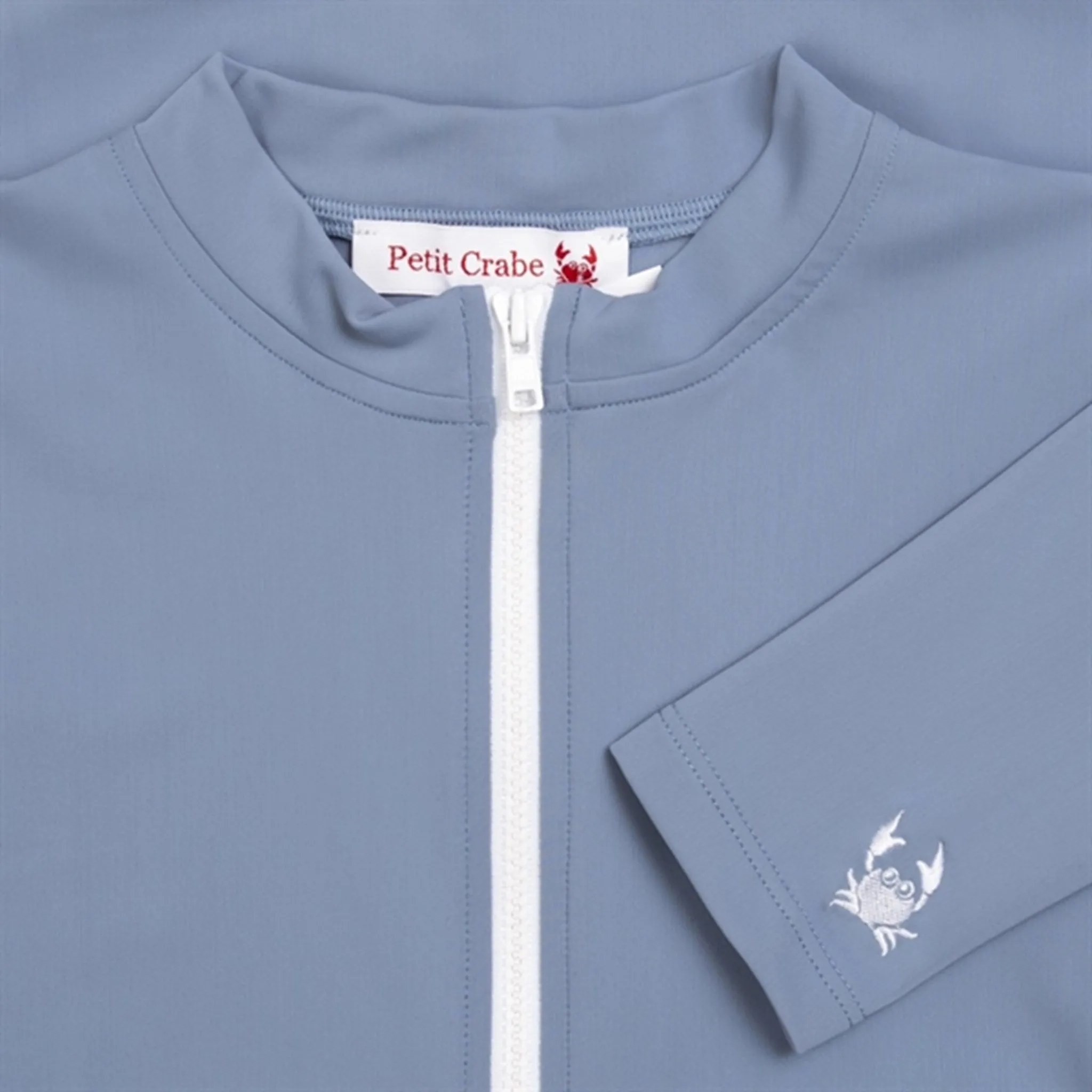 Petit Crabe Petrol Combi Onesie with Zipper