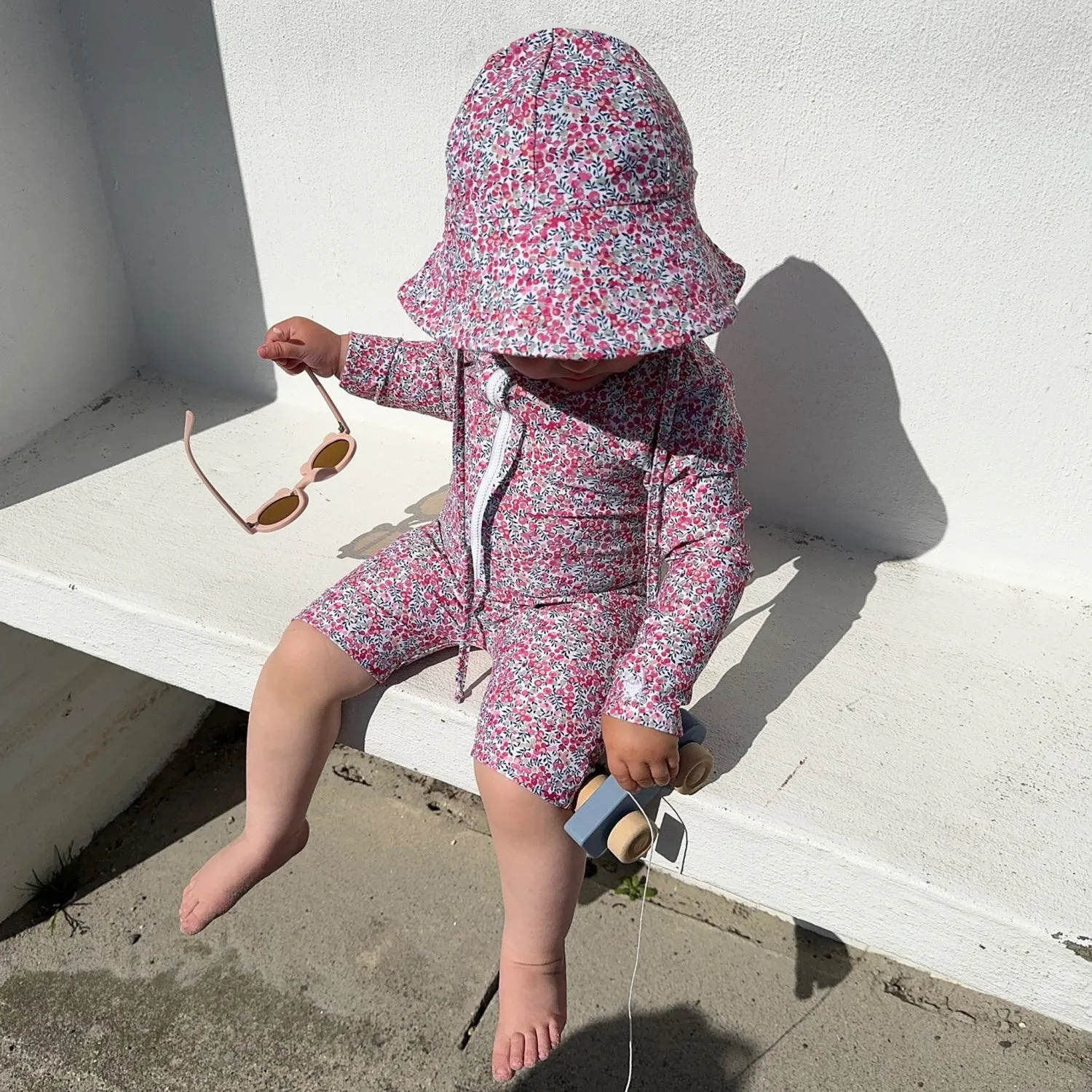 Petit Crabe Wiltshire Bud Combi Sunsuit - Made With Liberty Fabric