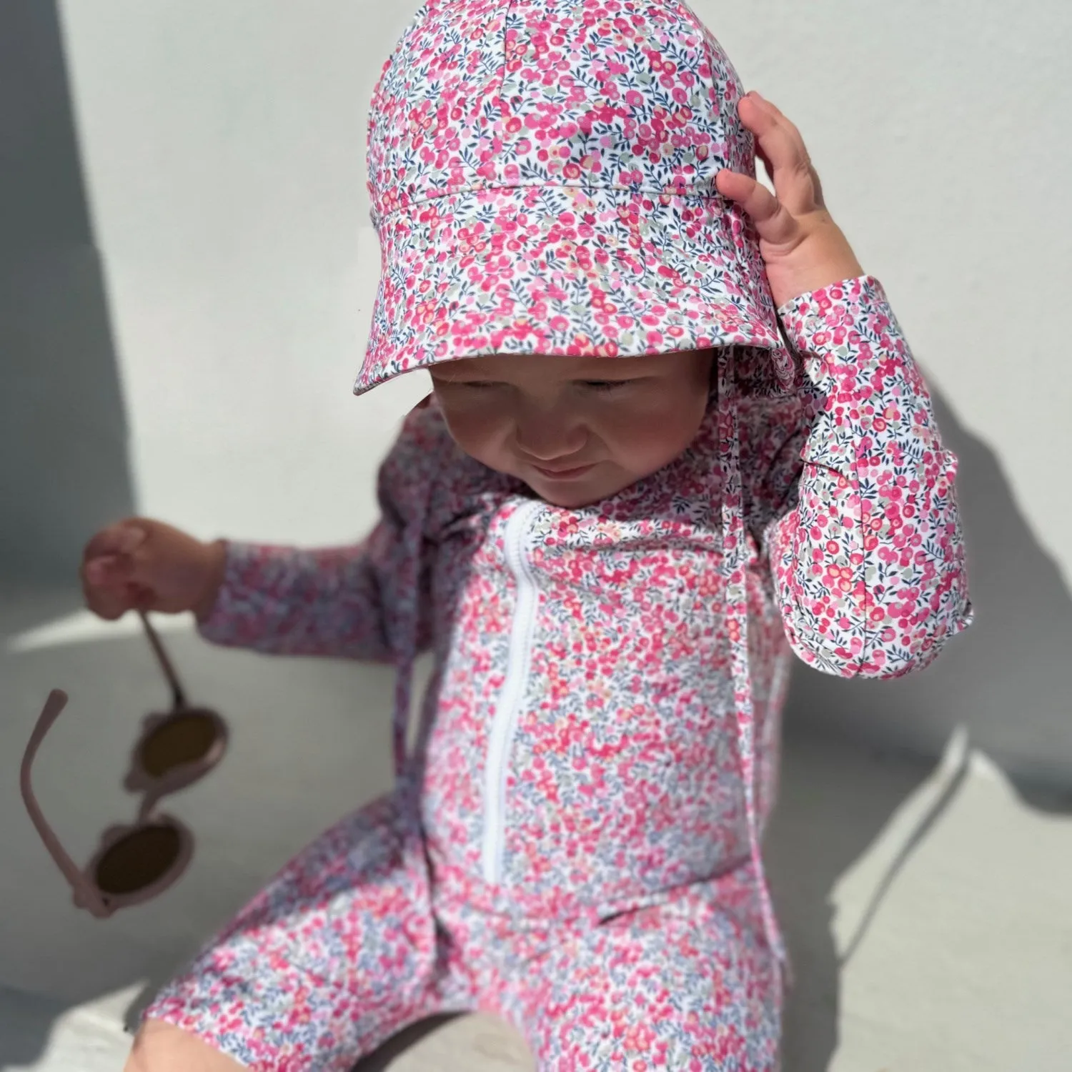 Petit Crabe Wiltshire Bud Combi Sunsuit - Made With Liberty Fabric