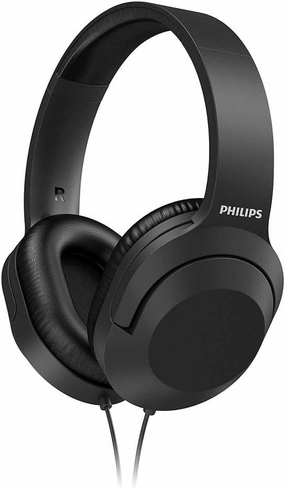 PHILIPS Audio H2005BK/00 Over-Ear Stereo Headphones Wired (2 m Cable, 40 mm Neodymium Drivers, Passive Noise Isolation, Adjustable Headband, Lightweight) Black reference headphones,neutral sound headphones,monitor headphones,