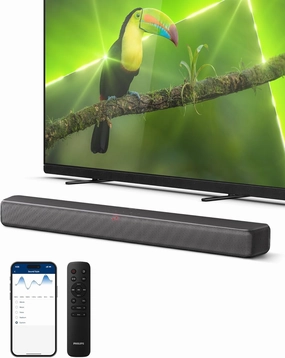 PHILIPS B5109 SoundBar for TV, 2.0 Channel Sound, DTS Virtual:X, Dolby Digital Plus,BT LE Audio, EQ Effects,Night Mode, Easy Setup, EasyLINK, Roku TV Ready, Remote/APP Control, Darkgrey surround sound system,cinema audio kit,5.1 surround package,