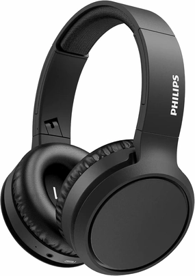Philips H5205 Over-Ear Wireless Headphones with 40mm Drivers, Lightweight Cushioned Headband, Black reference headphones,neutral sound headphones,monitor headphones,