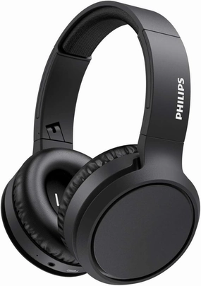 PHILIPS H5205 Over-Ear Wireless Headphones with 40mm Drivers, Lightweight Cushioned Headband, Black reference headphones,neutral sound headphones,monitor headphones,