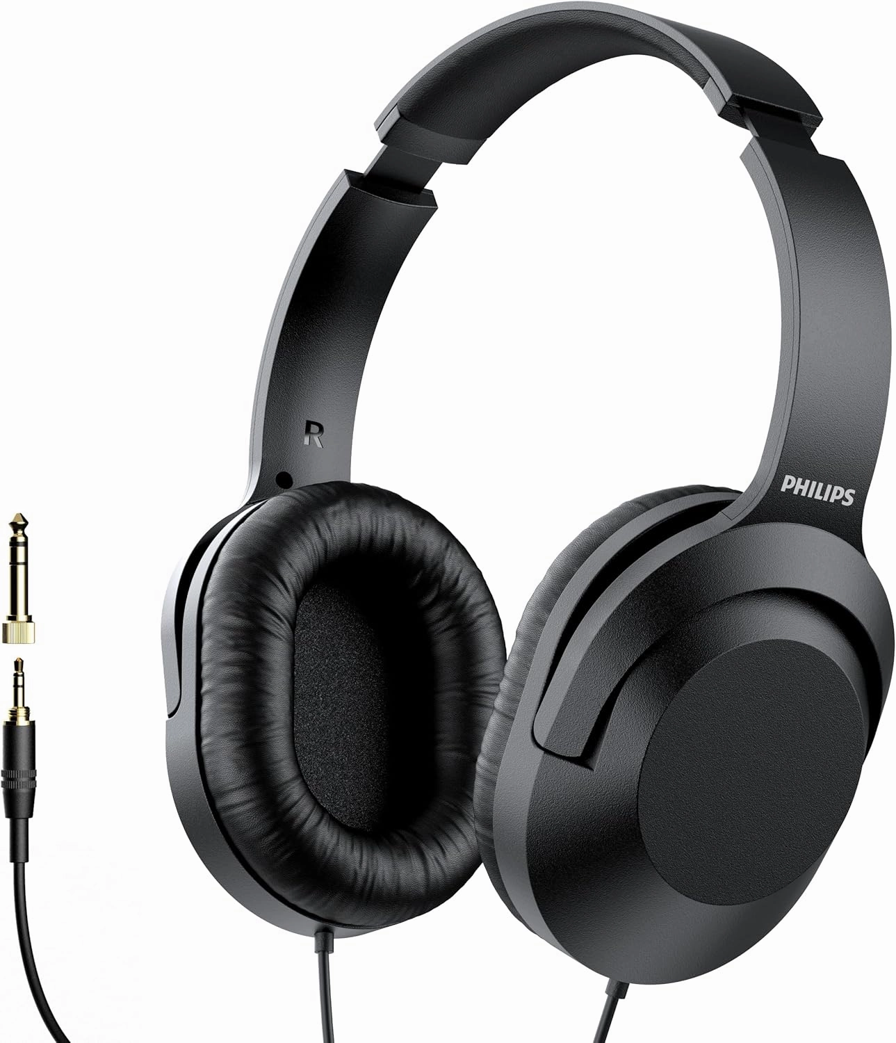 Philips Over Ear Wired Stereo Headphones for Podcasts, Studio Monitoring and Recording Headset for Computer, Keyboard and Guitar with 6.3 mm (1/4") Add On Adapter over-ear headphones,closed back headphones,wireless studio cans,