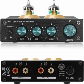 Phono Preamp, Bench Preamplifier, Hi Fi Tube Stereo Audio Amplifier, Hi Fi Audiophile Preamplifier for Home Audio Record Player Sound System (US Plug) phono preamp,turntable amplifier,record player preamp,
