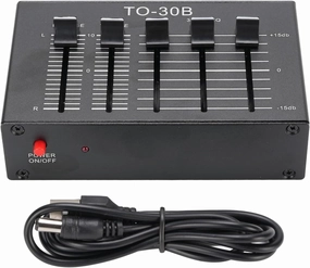 Phono Preamp EQ 2 Channel Digital Sound Equalizer 3 Band 12dB High Mid Low Tone Adjustment Balanced Volume Control 5V Adapter for Record Player phono preamp,turntable amplifier,record player preamp,