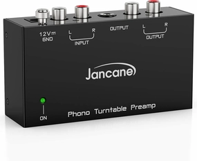 Phono Preamp for Turntable- Mini Electronic Audio Stereo Phonograph Preamplifier with RCA Input, RCA/TRS Output, Low Noise Operation, with 12 Volt DC Adapter phono preamp,turntable amplifier,record player preamp,