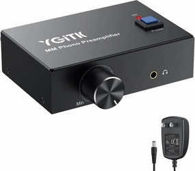 Phono Preamp for Turntable Preamplifier with Volume Control Stereo M/M Turntable Amplifier RCA in & Out and 3.5mm interfaces Pre AMP Phono Preamplifier Including Power Adapter for Record Player phono preamp,turntable amplifier,record player preamp,