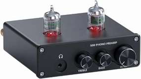 Phono Preamp, MM Turntable Phonograph Preamplifier, with Vacuum Tube, Features Volume Control and Bass/Treble Control, for Home Audio Record Player phono preamp,turntable amplifier,record player preamp,