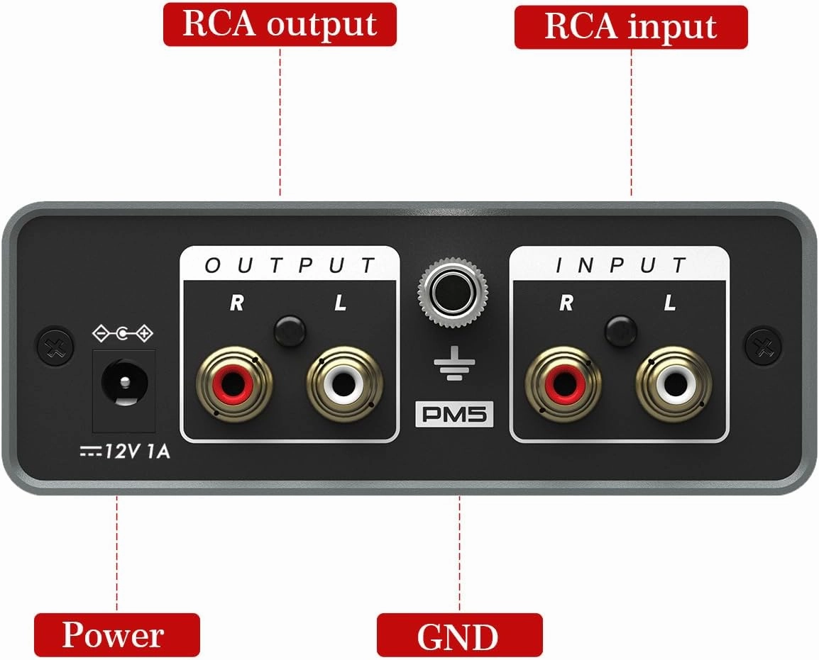 Phono Preamp, Professional Mini Preamp for Turntable/Vinyl Record Player. Stereo Phonograph preamplifier Designed with RCA Input/Output, Headphone Jack, Adjustable Volume and gain