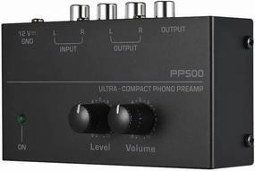 Phono Turntable Preamp-Mini Audio Stereo PhonographSeparate DC 12V Power Adapter, RCA Input, RCA Output & Low Noise preamp,Portable, Independent Knob Control Operation -Depusheng PP500, Black phono preamp,turntable amplifier,record player preamp,